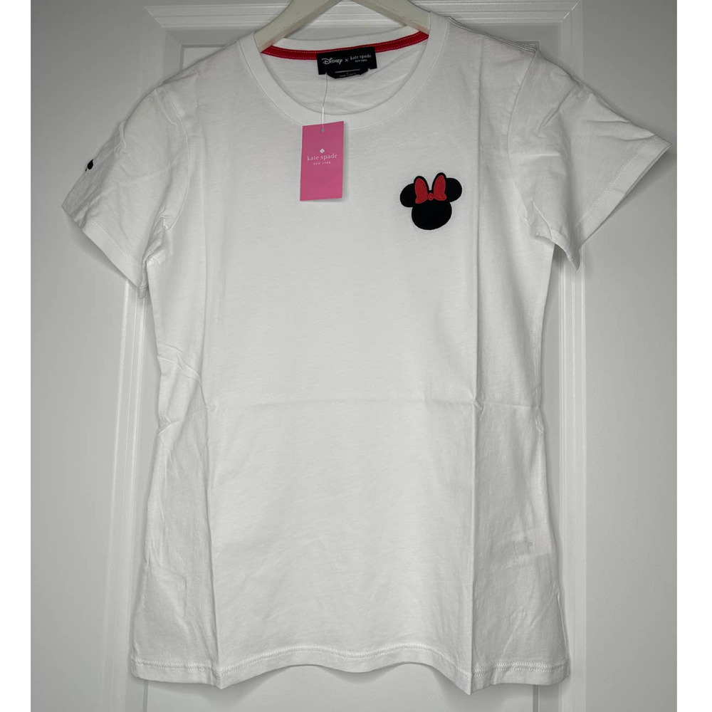 Kate Spade Short Sleeve Minnie Patch Tee Large in Fresh White